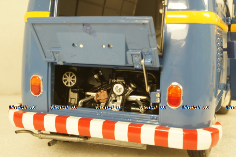 Volkswagen T1b panel van customer service blue/yellow, 450048400, Schuco 1:18