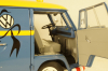 Volkswagen T1b panel van customer service blue/yellow, 450048400, Schuco 1:18