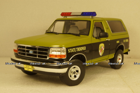 Ford Bronco Maryland State Police 1996 green/black, 19113, Greenlight 1:18