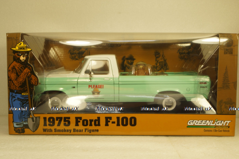 Ford F-100 with Smokey Bear figurine 1975, 13636, Greenlight 1:18