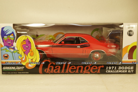 Dodge Challenger R/T Scat Pack 1970 red/black, Greenlight 1:18 Уценка!