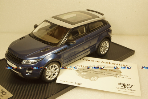 Range Rover Evoque 2011, baltic blue, Century Dragon 1:18