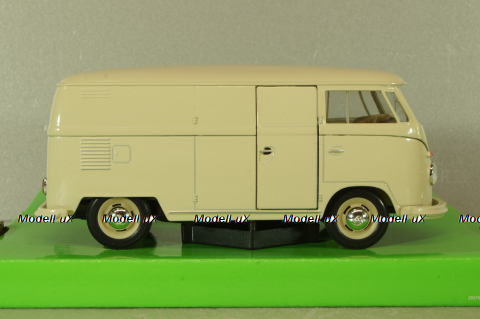 Volkswagen T1 bus box wagon beige 1963, WEL22095PV-CREAM, Welly 1:24