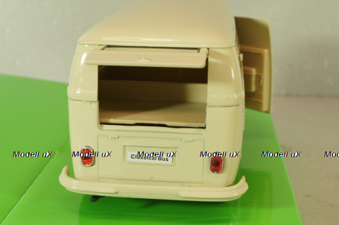 Volkswagen T1 bus box wagon beige 1963, WEL22095PV-CREAM, Welly 1:24