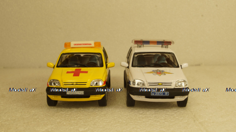 Ваз-2123 Нива Милиция + Ваз-2123 Нива Медицинская (набор 2шт.),Chevrolet Niva Cararama 1:43