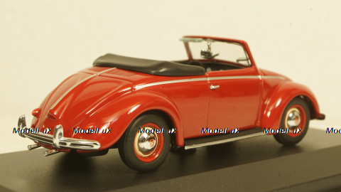 Volkswagen Hebmuller cabriolet 1950, red, built on VW Beetle (Typ 14), 940052131, Maxichamps 1:43