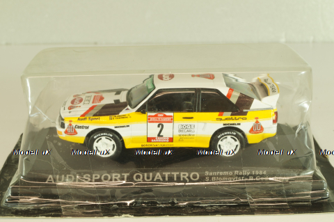 Audi Sport Quattro #2 Rally Sanremo 1984, S.Biomqvist/B.Cederberg, Altaya 1:43