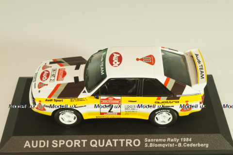 Audi Sport Quattro #2 Rally Sanremo 1984, S.Biomqvist/B.Cederberg, Altaya 1:43