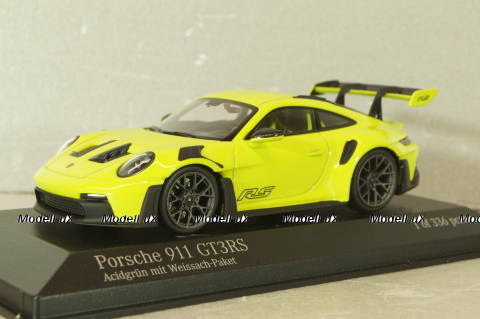 Porsche 911 (992) GT3 RS 2023,  green, with black wheells,, 410062111, Minichamps 1:43  