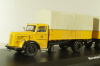Mercedes L 6600 truck with trailer Deutsche Bundespost 1950, yellow, 8821, Schuco 1:43