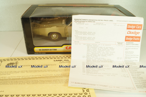 Dodge Charger Daytona 1969, light brown, 290865, ERTL 1:18