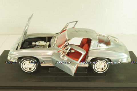 Chevrolet Corvette Stingrey Coupe, John Force 1963, chrome, 32874, ERTL 1:18