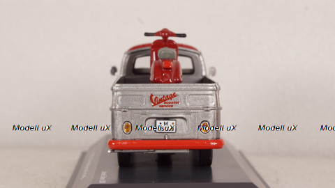 Volkswagen T2a pickup Vintage Scooter Service with PX, Schuco 1:43