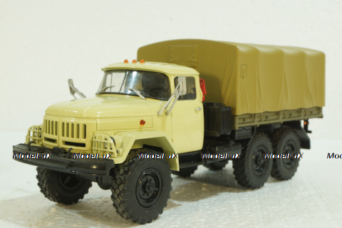 Зил-131 бортовой с тентом, бежевый, 100398.Б,  АвтоИстория 1:43 