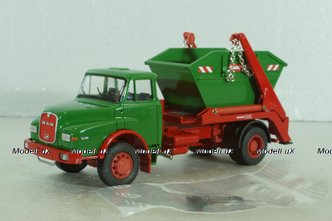 MAN Hauber HAK 15.200 skip truck, green, 1047, Conrad 1:50