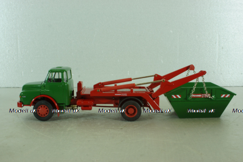MAN Hauber HAK 15.200 skip truck, green, 1047, Conrad 1:50