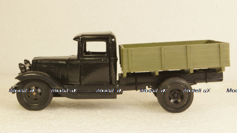 ГАЗ-АА черный/хаки, з-д Двигатель 1:43 