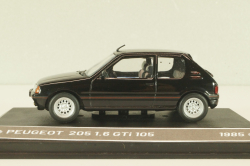 Peugeot 205 1.6 GTI 1985, black, Altaya 1:43 Уценка!