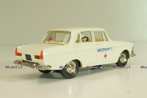 Москвич-412 А2, Медпомощь, февраль 1985г., кремовый, Тантал/Радон 1:43