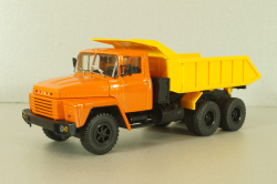 Краз-251Б самосвал 1970, оранжевый/желтый, Легендарные Грузовики СССР №58, Modimio 1:43