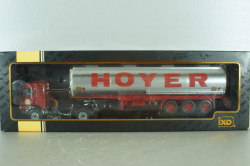 Mercedes-Benz SK 1844 with trailer Hoyer 1994, red/silver, TTR001, IXO 1:43