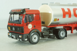 Mercedes-Benz SK 1844 with trailer Hoyer 1994, red/silver, TTR001, IXO 1:43