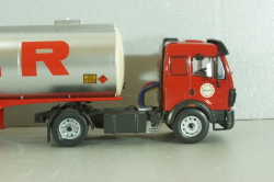 Mercedes-Benz SK 1844 with trailer Hoyer 1994, red/silver, TTR001, IXO 1:43
