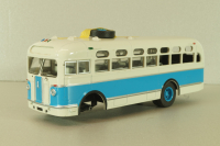 Зис-155 автобус, белый/синий, Наши Автобусы №19, Modimio 1:43 На Запчасти!