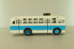Зис-155 автобус, белый/синий, Наши Автобусы №19, Modimio 1:43 На Запчасти!