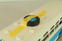 Зис-155 автобус, белый/синий, Наши Автобусы №19, Modimio 1:43 На Запчасти!