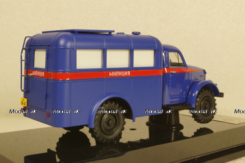 Газ 63 "АМ-2" 1957г с площадкой на крыше, кабина Молотов (Автомобиль Милицейский на шасси ГАЗ-63, Вторая модель), 106304, DiP Models 1:43