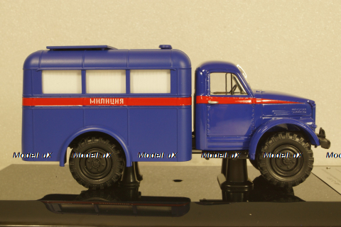 Газ 63 "АМ-2" 1957г с площадкой на крыше, кабина Молотов (Автомобиль Милицейский на шасси ГАЗ-63, Вторая модель), 106304, DiP Models 1:43