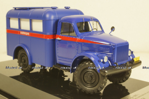 Газ 63 "АМ-2" 1957г с площадкой на крыше, кабина Молотов (Автомобиль Милицейский на шасси ГАЗ-63, Вторая модель), 106304, DiP Models 1:43