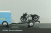 DKW Schnellaster Typ 30  with trailer and 2 motorrad 1955, blue, 450745600, Schuco 1:43