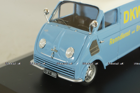 DKW Schnellaster Typ 30  with trailer and 2 motorrad 1955, blue, 450745600, Schuco 1:43