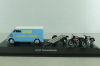 DKW Schnellaster Typ 30  with trailer and 2 motorrad 1955, blue, 450745600, Schuco 1:43