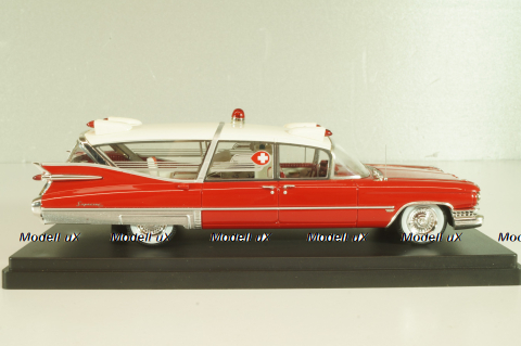 Cadillac S&S Superior Landau Ambulance 1959, red/white, 45260, NEO 1:43