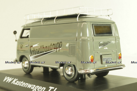 Volkswagen T1 Transporter "Schnellbautrupp" 1950, van with roof rack, grey, Schuco 1:43