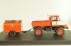 Mercedes-Benz Unimog 406 vith trailer TSA 8 EKU fire engine, red, 03158, Schuco 1:43