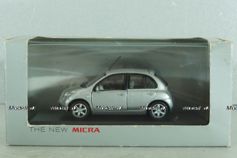 Nissan Micra (K12) 2002, silver, Dealer Edition 1:43