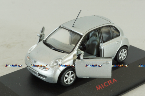 Nissan Micra (K12) 2002, silver, Dealer Edition 1:43
