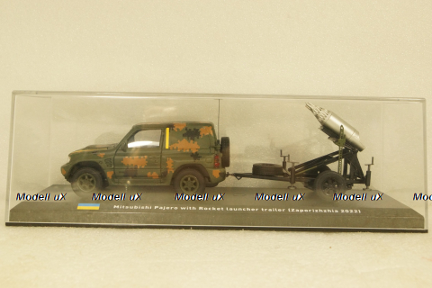 Mitsubishi Pajero c прицепом РСЗО, Тероборона г. Запорожье 2022, TruckTyr 1:43