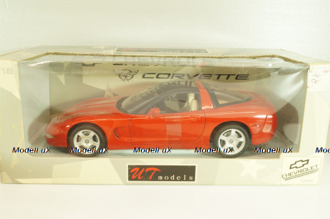 Chevrolet Corvette (C5) Coupe 1999, red, 21001, UT Models 1:18