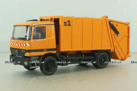 Mercedes Actros Haller M16 x2, garbage truck 2005, yellow, Conrad 1:50