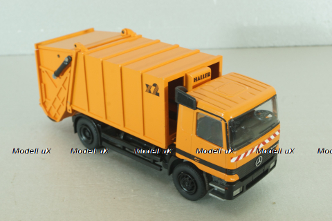 Mercedes Actros Haller M16 x2, garbage truck 2005, yellow, Conrad 1:50
