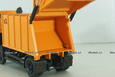 Mercedes Actros Haller M16 x2, garbage truck 2005, yellow, Conrad 1:50