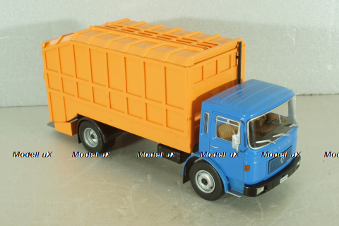 Saviem SM 10 garbage truck 1975, blue/orange, Altaya 1:43 