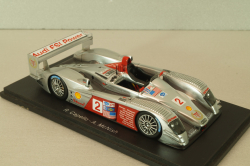 Audi R8 "Last race" #2, winner Lime Rock Park ALMS 2006, silver, S0677, Spark 1:43