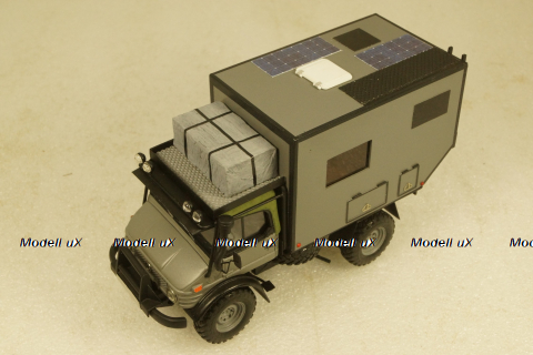 Mercedes Unimog 4х4 Кемпинг серый, KV мастерская 1:43