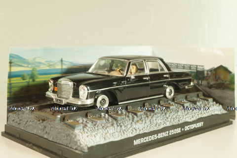 Mercedes-Benz 250 SE from movie "Octopussy" 1983, black, James Bond Modellauto Collection #23, 1:43 Дефект!
